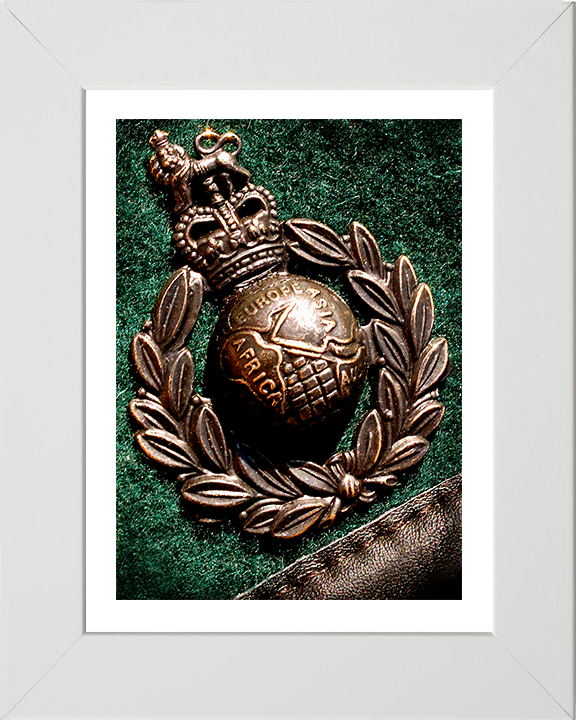 Royal Marine Commando Green Beret and badge closeup Photo Print Hampshire Prints 10 x 8 White Frame Yes