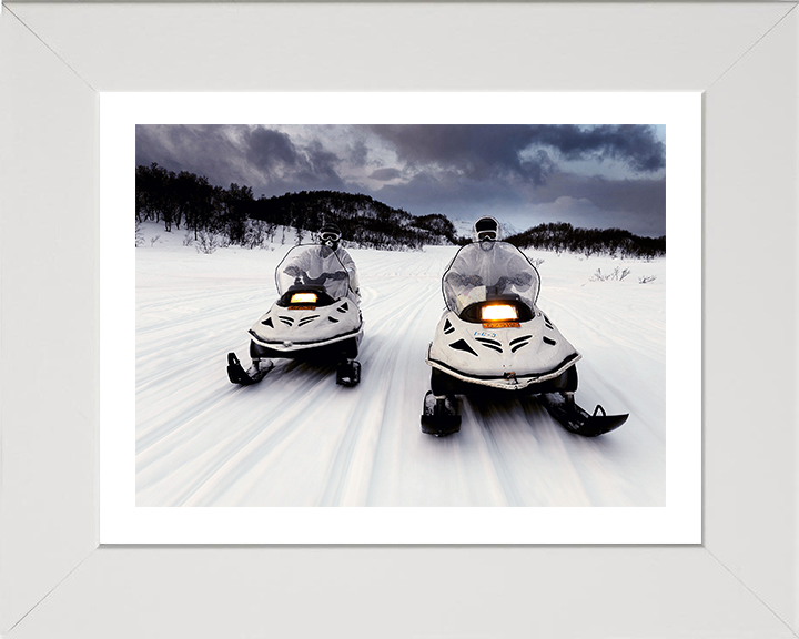 Royal Marine Commandos on a Ski-Doo Photo Print - SRS Squadron Hampshire Prints 10 x 8 White Frame Yes