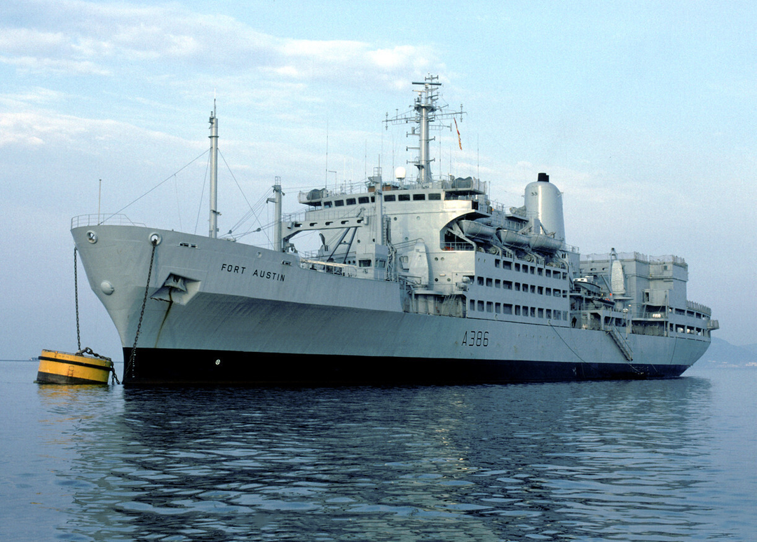 RFA Fort Austin (A386) Photo Print - At A Buoy - Royal Fleet Auxiliary Fort Rosalie Class Ship Hampshire Prints 6 x 4 No Frame No