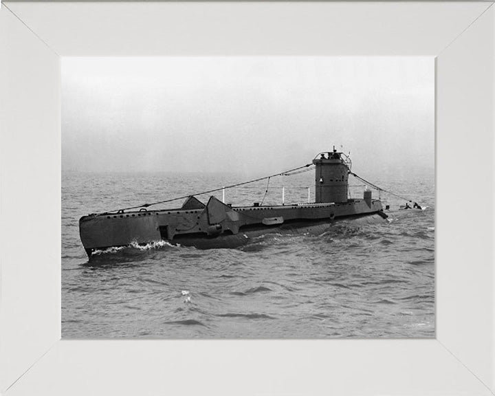 HMS Upstart (P65) Photo Print - Port Side View - Royal Navy U Class Submarine Hampshire Prints 10 x 8 White Frame No