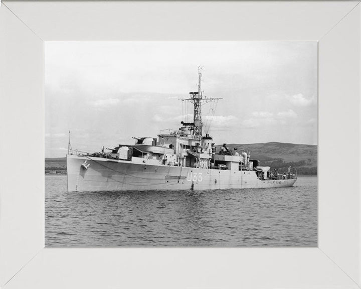 HMS Opossum (U33) Photo Print - Port Side - Royal Navy Black Swan Class Sloop Hampshire Prints 10 x 8 White Frame No