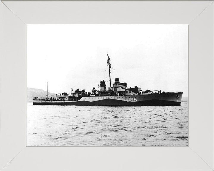 HMS Wellington (U65) Photo Print - Starboard Side - Royal Navy Grimsby Class Sloop Hampshire Prints 10 x 8 White Frame No