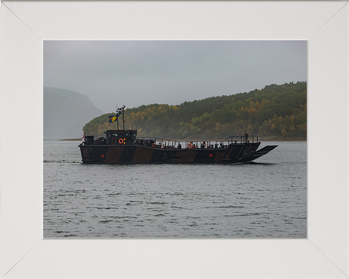 Royal Marine Landing Craft Utility (LCU) Underway Norway Photo Print - CLR Armoured Support Group Hampshire Prints 10 x 8 White Frame No