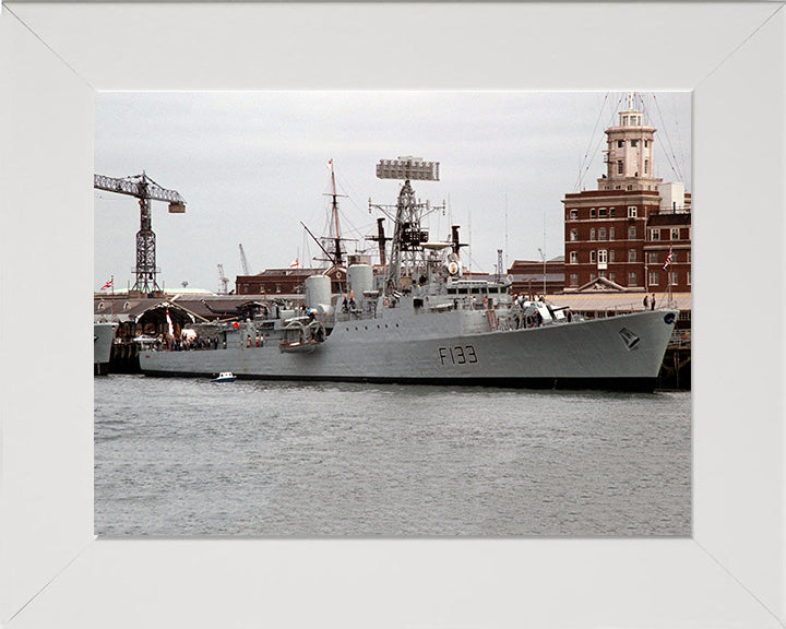HMS Tartar (F133) Photo Print - HMNB Portsmouth - Royal Navy Tribal Class Frigate Hampshire Prints 10 x 8 White Frame No
