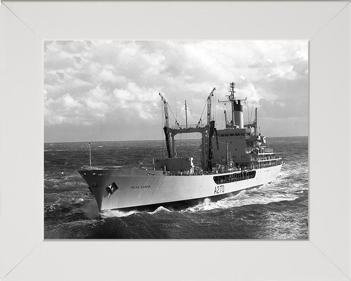RFA Blue Rover (A270) Photo Print - Port Bow View - Royal Fleet Auxiliary Rover Class Tanker Hampshire Prints 10 x 8 White Frame No