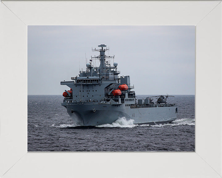 RFA Argus (A135) Photo Print - At Sea - Royal Fleet Auxiliary Casualty Class Ship Hampshire Prints 10 x 8 White Frame No