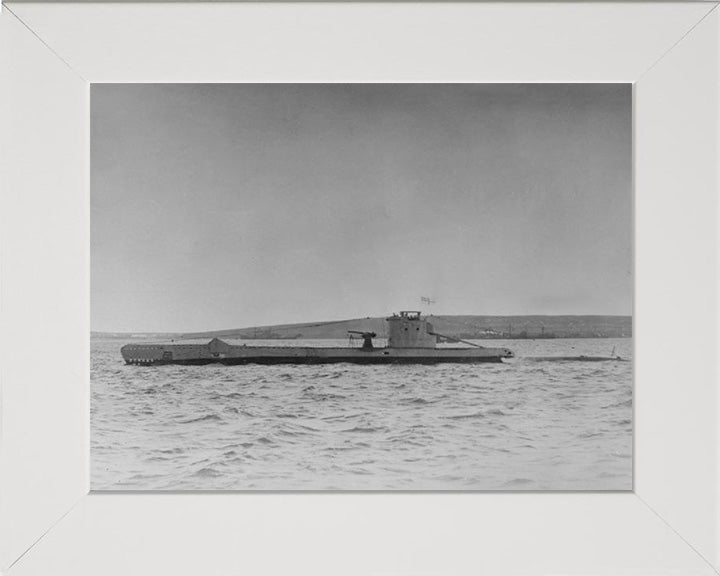 HMS Urge Photo Print - Port Side View - Royal Navy U Class Submarine Hampshire Prints 10 x 8 White Frame No