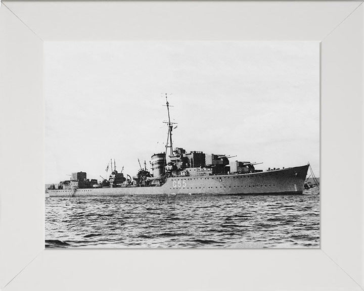 HMS Lightning (G55) Photo Print - Starboard View - Royal Navy L Class Destroyer Hampshire Prints 10 x 8 White Frame No
