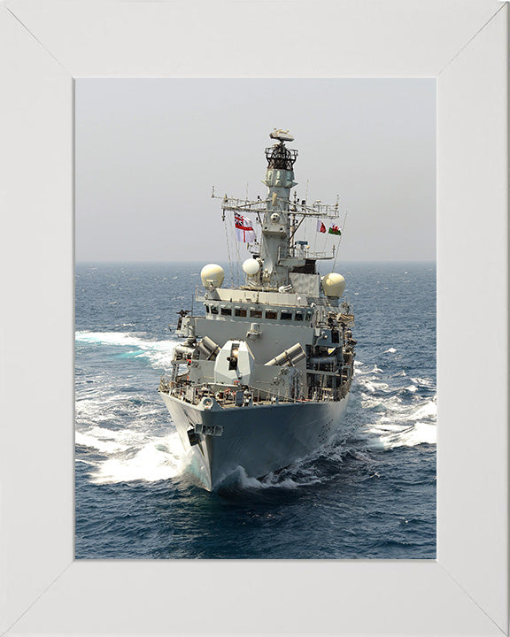 HMS Monmouth (F235) Photo Print - Bow View - Royal Navy Type 23 Frigate Hampshire Prints 10 x 8 White Frame No
