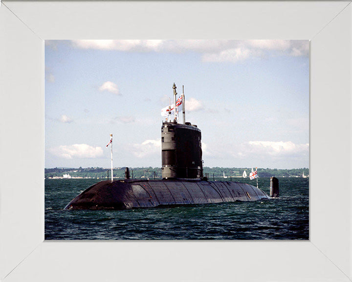 HMS Ursula (S42) Photo Print - Port Side View - Royal Navy Upholder Class Submarine Hampshire Prints 10 x 8 White Frame No