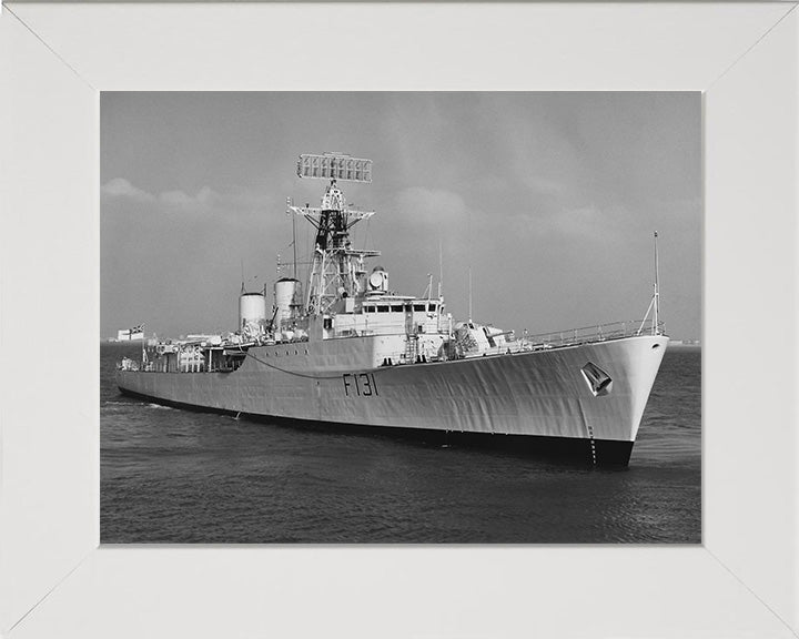 HMS Nubian (F131) Photo Print - Starboard View - Royal Navy Tribal Class Frigate Hampshire Prints 10 x 8 White Frame No