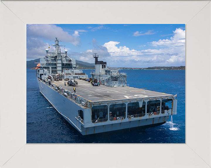 RFA Argus (A135) Photo Print - Port Quarter View - Royal Fleet Auxiliary Casualty Class Ship Hampshire Prints 10 x 8 White Frame No