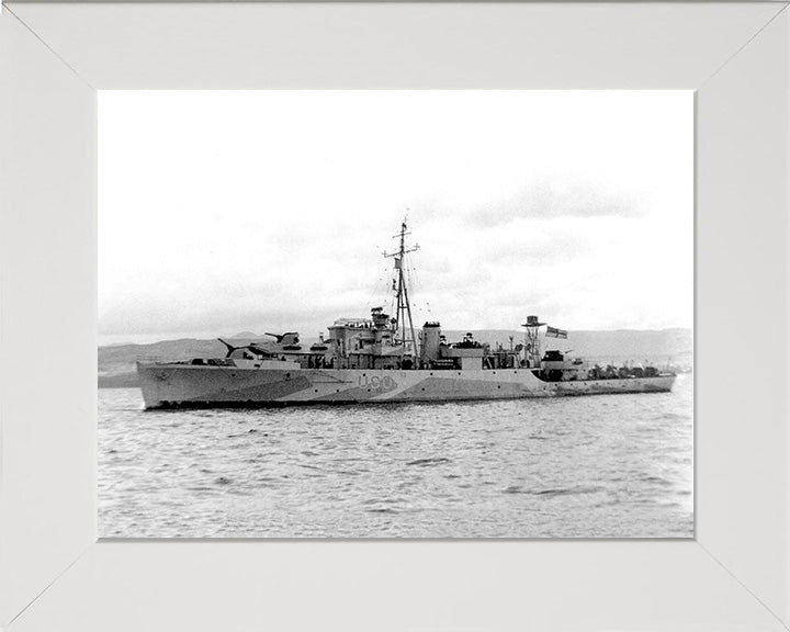 HMS Woodcock (U90) Photo Print - Port Side View - Royal Navy Black Swan Class Sloop Hampshire Prints 10 x 8 White Frame No