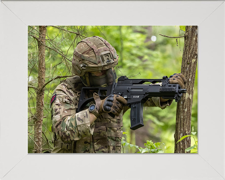 Royal Marines Battle training Photo Print - 45 Commando Hampshire Prints 10 x 8 White Frame No