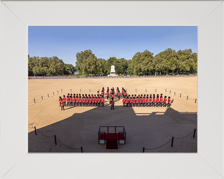 Coldstream Guards Parade Photo Print - British Army Hampshire Prints 10 x 8 White Frame No