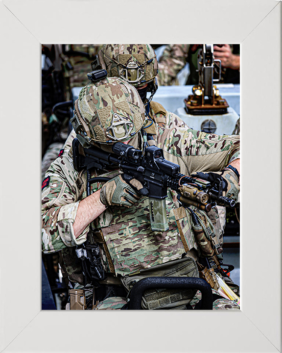 Royal Marines Boarding Team member Photo Print - 42 Commando Hampshire Prints 10 x 8 White Frame No