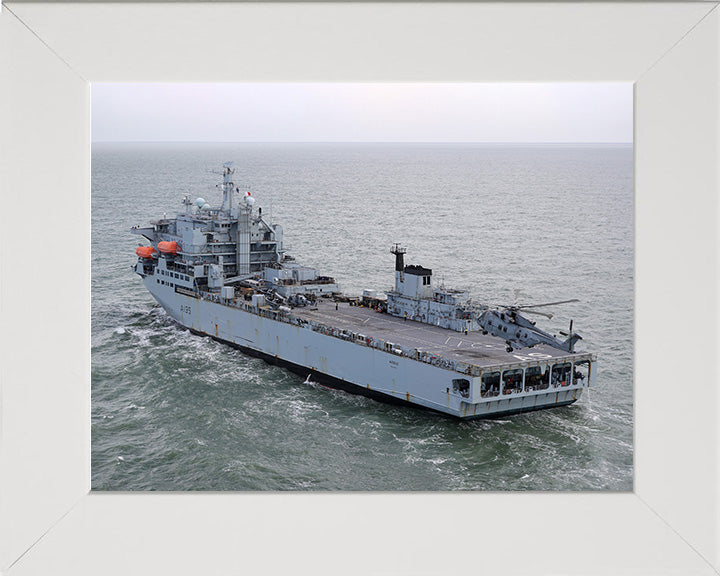 RFA Argus (A135) Photo Print - Port Side View - Royal Fleet Auxiliary Casualty Class Ship Hampshire Prints 10 x 8 White Frame No