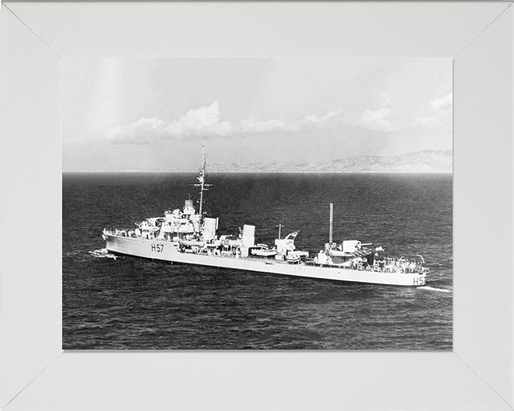 HMS Hesperus (H57) Photo Print - Port Side View - Royal Navy H Class Destroyer Hampshire Prints 10 x 8 White Frame No