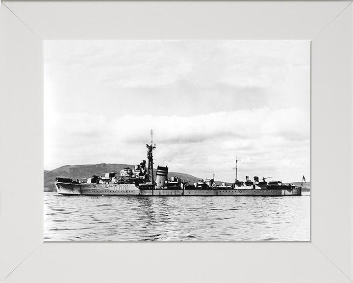 HMS Jervis (G00) (F00) Photo Print - Port Beam View - Royal Navy J Class Destroyer Hampshire Prints 10 x 8 White Frame No