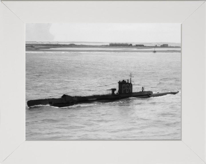 HMS Vandal (P64) Photo Print - Port Side View - Royal Navy U Class Submarine Hampshire Prints 10 x 8 White Frame No