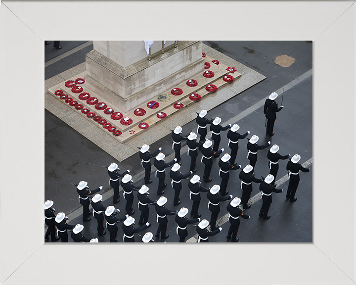 Royal Marines Commandos march past the Cenotaph London Photo Print Hampshire Prints 10 x 8 White Frame No