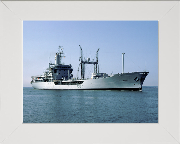 RFA Blue Rover (A270) Photo Print - Low Starboard View - Royal Fleet Auxiliary Rover Class Tanker Hampshire Prints 10 x 8 White Frame No