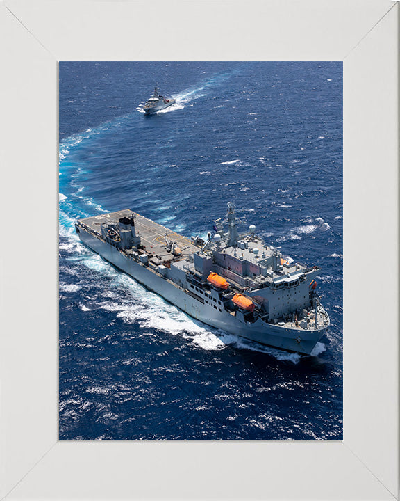 RFA Argus (A135) Photo Print - Turning to Port - Royal Fleet Auxiliary Casualty Class Ship Hampshire Prints 10 x 8 White Frame No