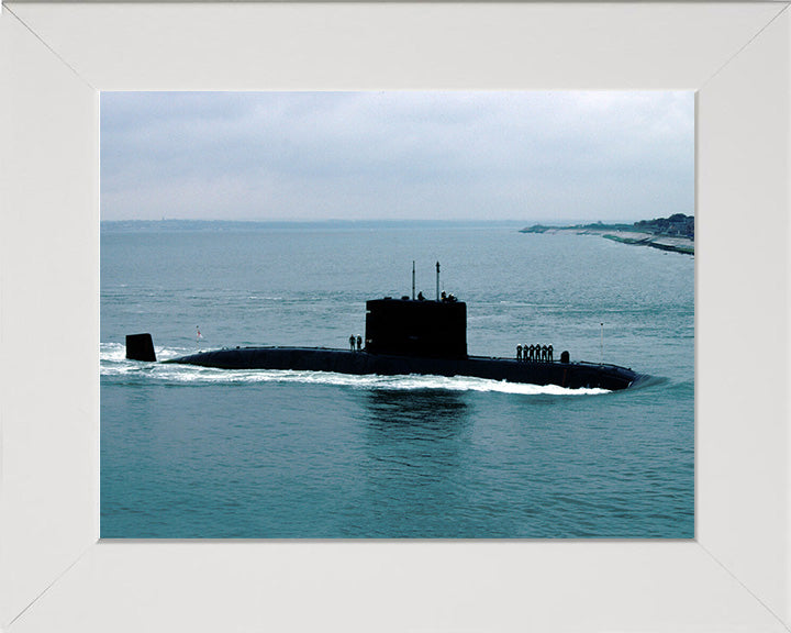 HMS Ursula (S42) Photo Print - Portsmouth - Royal Navy Victoria Class Submarine Hampshire Prints 10 x 8 White Frame No