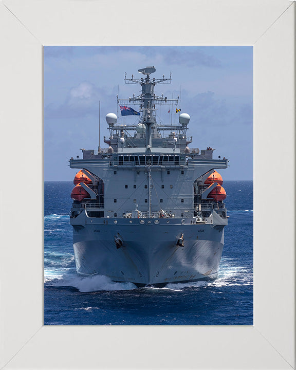 RFA Argus (A135) Photo Print - Low Bow View - Royal Fleet Auxiliary Casualty Class Ship Hampshire Prints 10 x 8 White Frame No