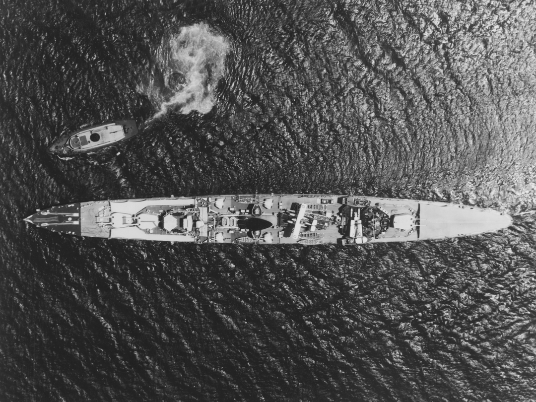 HMS Ajax (22) Photo Print - From Above 1939 - Royal Navy Leander Class Light Cruiser