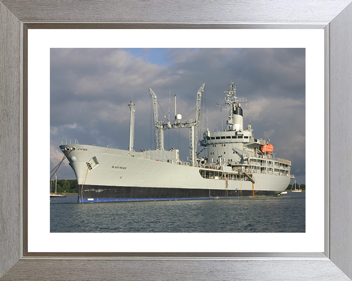 RFA Black Rover (A273) Photo Print - At A Buoy - Royal Fleet Auxiliary Rover Class Tanker Hampshire Prints 10 x 8 Silver Frame Yes