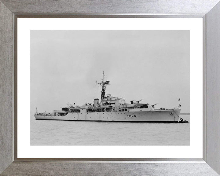HMS Nereide (U64) Photo Print - At A Buoy - Royal Navy Black Swan Class Sloop Hampshire Prints 10 x 8 Silver Frame Yes