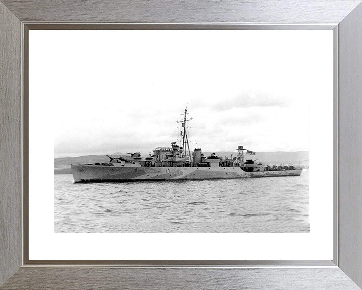 HMS Woodcock (U90) Photo Print - Port Side View - Royal Navy Black Swan Class Sloop Hampshire Prints 10 x 8 Silver Frame Yes
