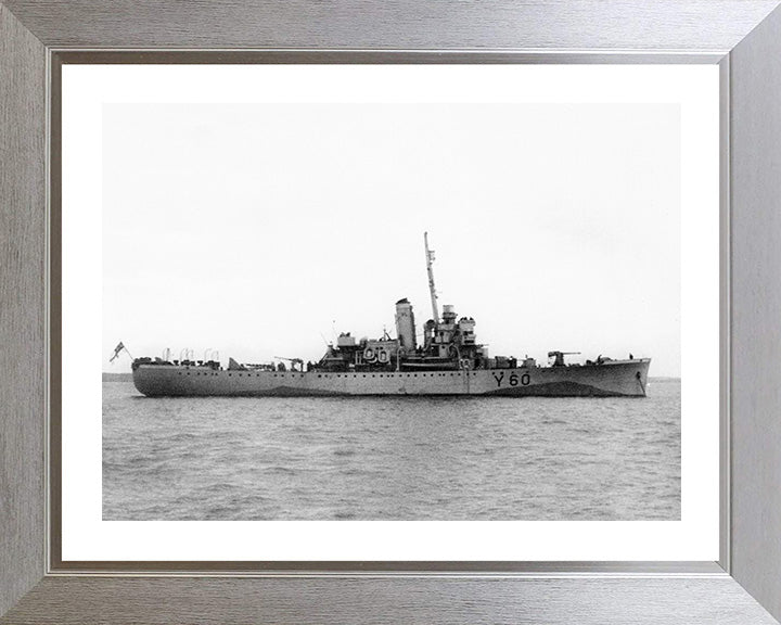 HMS Lulworth (Y60) Photo Print - Starboard View - Royal Navy Banff Class Sloop Hampshire Prints 10 x 8 Silver Frame Yes