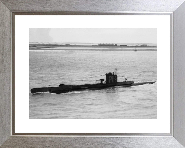 HMS Vandal (P64) Photo Print - Port Side View - Royal Navy U Class Submarine Hampshire Prints 10 x 8 Silver Frame Yes