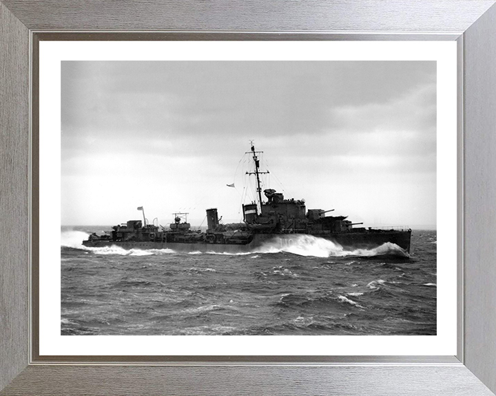 HMS Intrepid (D10) Photo Print - Starboard View - Royal Navy I Class Destroyer Hampshire Prints 10 x 8 Silver Frame Yes