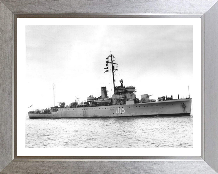 HMS Fowey (U15) (L15) Photo Print - Starboard View - Royal Navy Shoreham Class Sloop Hampshire Prints 10 x 8 Silver Frame Yes