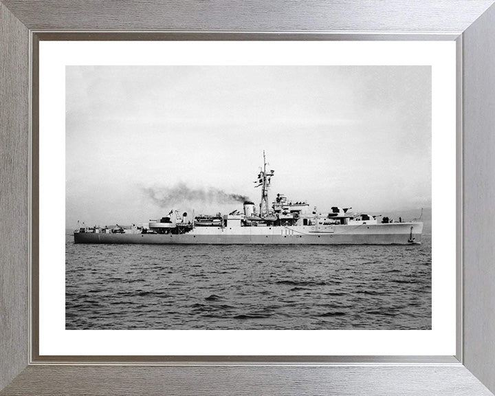 HMS Lark (U11) Photo Print - Starboard View - Royal Navy Black Swan Class Sloop Hampshire Prints 10 x 8 Silver Frame Yes