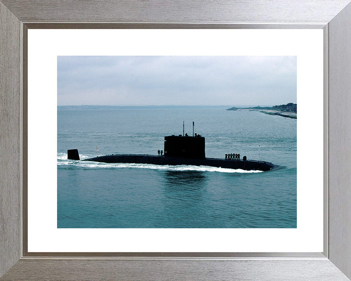 HMS Ursula (S42) Photo Print - Portsmouth - Royal Navy Victoria Class Submarine Hampshire Prints 10 x 8 Silver Frame Yes