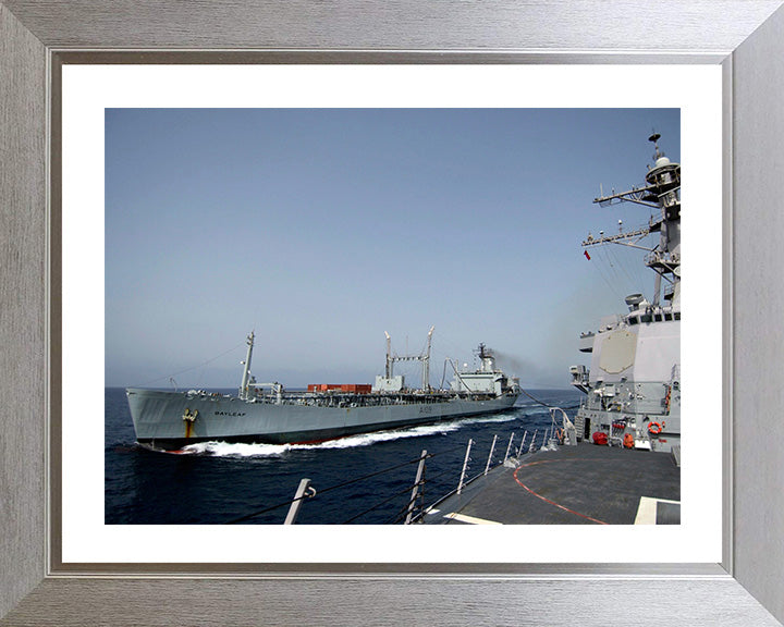 RFA Bayleaf (A109) Photo Print - From a US Warship - Royal Fleet Auxiliary Leaf Class Tanker Hampshire Prints 10 x 8 Silver Frame Yes