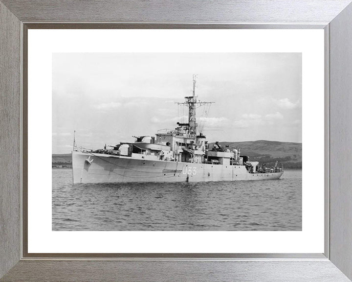 HMS Opossum (U33) Photo Print - Port Side - Royal Navy Black Swan Class Sloop Hampshire Prints 10 x 8 Silver Frame Yes