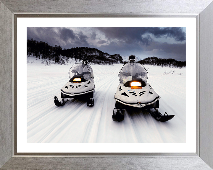 Royal Marine Commandos on a Ski-Doo Photo Print - SRS Squadron Hampshire Prints 10 x 8 Silver Frame Yes