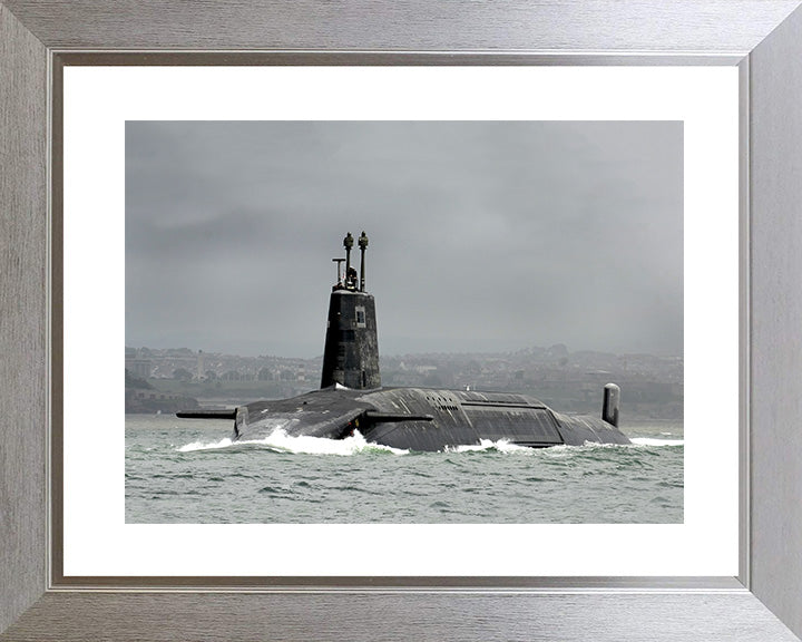 HMS Victorious (S29) Photo Print - Port Side View - Royal Navy Vanguard Class Submarine Hampshire Prints 10 x 8 Silver Frame Yes