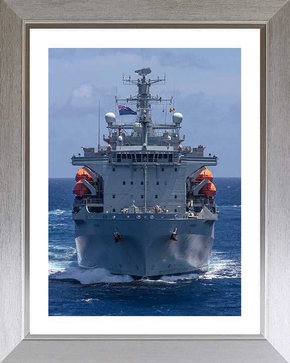 RFA Argus (A135) Photo Print - Low Bow View - Royal Fleet Auxiliary Casualty Class Ship Hampshire Prints 10 x 8 Silver Frame Yes