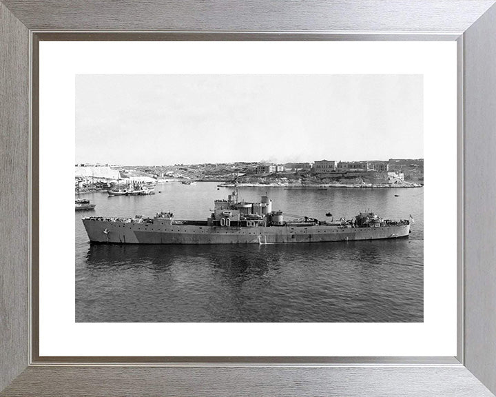 HMS Thruster (1917) Photo Print - Valletta - Royal Navy R Class Destroyer Hampshire Prints 10 x 8 Silver Frame Yes