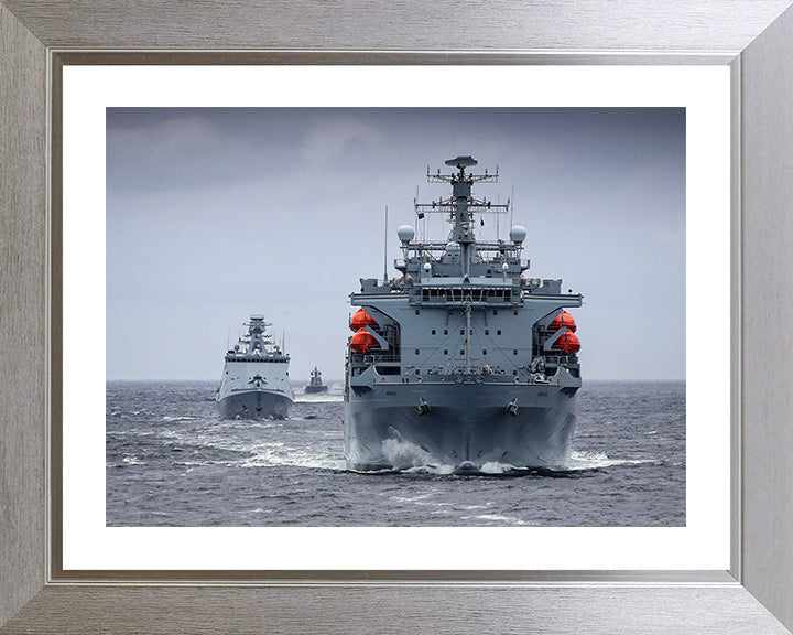 RFA Argus (A135) Photo Print - Bow View - Royal Fleet Auxiliary Casualty Class Ship Hampshire Prints 10 x 8 Silver Frame Yes