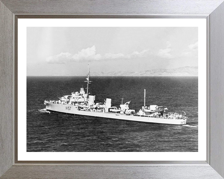 HMS Hesperus (H57) Photo Print - Port Side View - Royal Navy H Class Destroyer Hampshire Prints 10 x 8 Silver Frame Yes