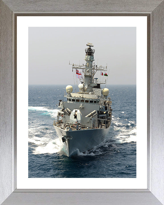 HMS Monmouth (F235) Photo Print - Bow View - Royal Navy Type 23 Frigate Hampshire Prints 10 x 8 Silver Frame Yes