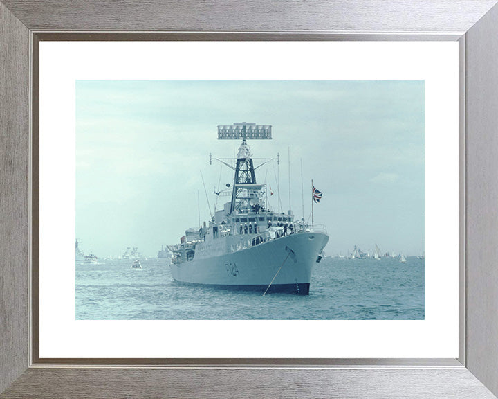 HMS Zulu (F124) Photo Print - At Anchor - Royal Navy Tribal Class Frigate Hampshire Prints 10 x 8 Silver Frame Yes
