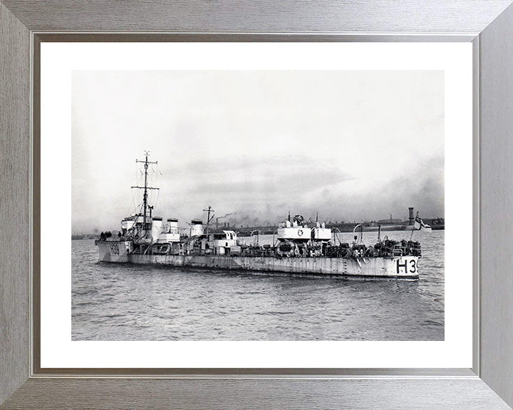 HMS Skate (H39) Photo Print - Port Side - Royal Navy R Class Destroyer Hampshire Prints 10 x 8 Silver Frame Yes